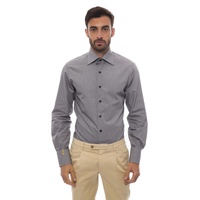 Embroidered Monogram Shirt with Leaf Collar and Personalized Buttons