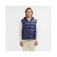 Reversible Hooded Vest with Zip Closure and Duck Feather Padding