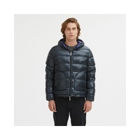 Reversible Hooded Jacket with Zip Closure and Duck Feather Padding