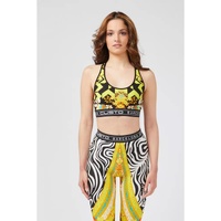 Logo Elastic Stretch Top with Front and Rear Opening