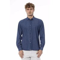 Button-Front Slim Fit Shirt with Italian Collar for Men