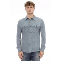 Italian Neck Button Closure Shirt with Front Pockets