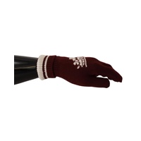 Patterned Cashmere Gloves with Byzantine Crown Detail