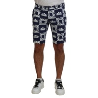 Casual Chinos Shorts with Logo Crown Print