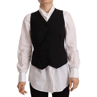 Black Vest Top with Button Fastening by Dolce &amp; Gabbana