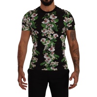 Crewneck Short Sleeves T-shirt with Floral Print