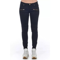Stretch Denim Biker Jeans with Worn Wash and Multipockets
