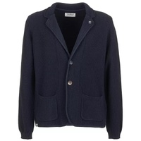 Dark Blue Cotton Sports Jacket with Two Button Closure and Front Pockets