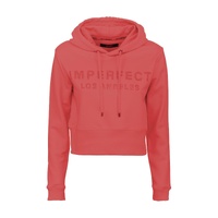 Red Logo Rhinestone Hoodie for Women