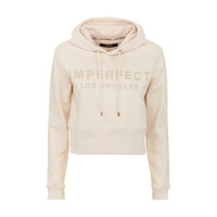 Beige Hoodie with Rhinestone Logo
