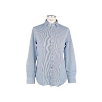 Blue Striped Cotton Shirt with Long Sleeves
