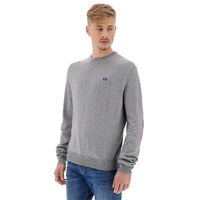Embroidered Logo Crew Neck Sweater with Colored Patch