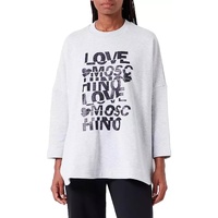 Oversized Crewneck Sweatshirt with Glued-Effect Glitter Print