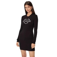 Cotton Blend Dress with Metallic Rubber Logo by Love Moschino