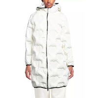 Quilted Long Down Jacket with Heart Details and Hood