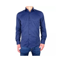 Solid Blue Satin Shirt