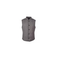 Woven Wool Cashmere Vest with Button Closure and Multiple Pockets