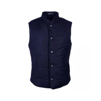 Wool and Cashmere Vest with Button Closure and Multiple Pockets