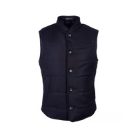 Wool and Cashmere Vest with Button Closure and Multiple Pockets