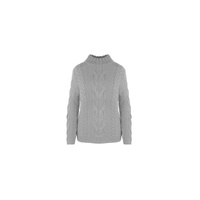 Wool and Cashmere Turtleneck with Braided Patterns