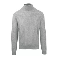 Cashmere Wool Blend Ribbed Turtleneck Sweater