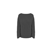 Boat Neck Wool and Cashmere Sweater with Rhombus Patterns