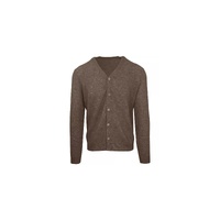 Wool and Cashmere V-Neck Cardigan with Diamond Stitching