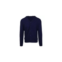 Malo Wool and Cashmere Cardigan with V-Neck and Button Closure