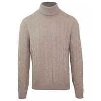 Malo Cable and Ribbed Wool Cashmere Turtleneck