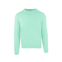 Luxury Green Wool and Cashmere Round Neck Sweater