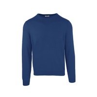 Malo Blue Round Neck Wool and Cashmere Sweater