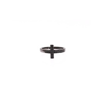 NIALAYA Sterling Silver Black CZ Ring