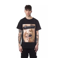 Printed Round Neck T-shirt with Short Sleeves