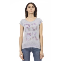 Short Sleeve T-shirt with Round Neck and Front Print