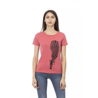 Short Sleeve T-shirt with Round Neck and Front Print