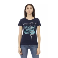 Front Print Short Sleeve T-shirt with Round Neck