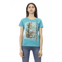 Short Sleeve Round Neck T-shirt with Front Print