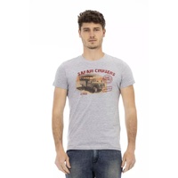 Short Sleeve Round Neck T-shirt with Front Print