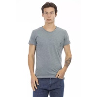 Short Sleeve T-shirt with Round Neck and Chest Pocket Print