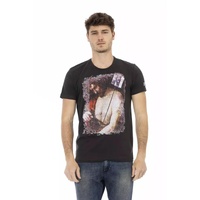 Short Sleeve T-shirt with Round Neck and Front Print
