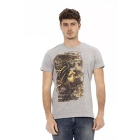 Short Sleeve T-shirt with Round Neck and Front Print