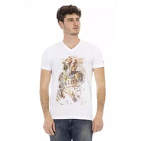 Short Sleeve V-Neck T-shirt with Front Print