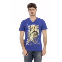 Short Sleeve V-Neck T-shirt with Front Print