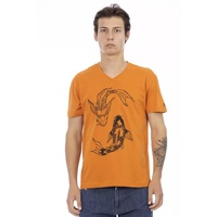 Short Sleeve V-Neck T-Shirt with Front Print
