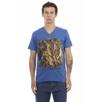 Short Sleeve T-shirt with V-neck and Front Print