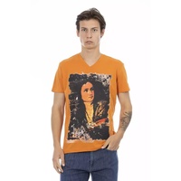 Short Sleeve V-Neck T-Shirt with Front Print