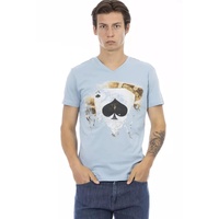 Short Sleeve V-Neck T-shirt with Front Print