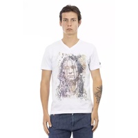 Short Sleeve T-shirt With V-neck - Front Print