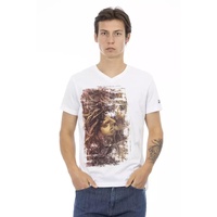 Short Sleeve V-Neck T-Shirt with Front Print