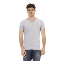 Short Sleeve T-shirt with V-neck and Print